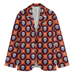 Halloween Skull And Bone Pattern Print Men's Blazer