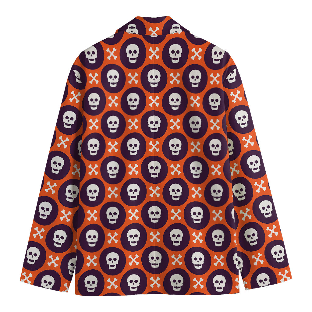 Halloween Skull And Bone Pattern Print Men's Blazer