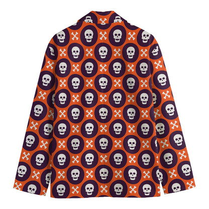 Halloween Skull And Bone Pattern Print Men's Blazer