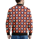 Halloween Skull And Bone Pattern Print Men's Bomber Jacket