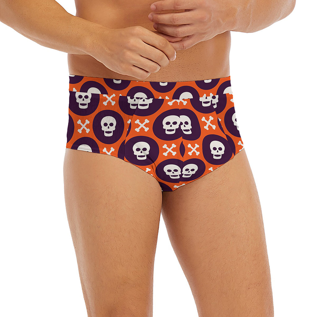 Halloween Skull And Bone Pattern Print Men's Briefs