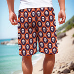Halloween Skull And Bone Pattern Print Men's Cargo Shorts