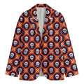 Halloween Skull And Bone Pattern Print Men's Cotton Blazer