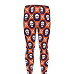 Halloween Skull And Bone Pattern Print Men's leggings