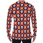 Halloween Skull And Bone Pattern Print Men's Long Sleeve T-Shirt