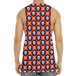 Halloween Skull And Bone Pattern Print Men's Muscle Tank Top