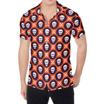 Halloween Skull And Bone Pattern Print Men's Shirt