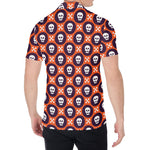 Halloween Skull And Bone Pattern Print Men's Shirt