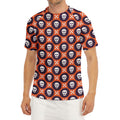 Halloween Skull And Bone Pattern Print Men's Short Sleeve Rash Guard