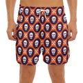 Halloween Skull And Bone Pattern Print Men's Split Running Shorts