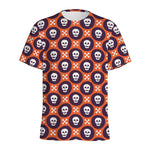 Halloween Skull And Bone Pattern Print Men's Sports T-Shirt