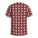 Halloween Skull And Bone Pattern Print Men's Sports T-Shirt