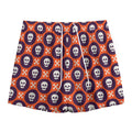 Halloween Skull And Bone Pattern Print Mesh Shorts