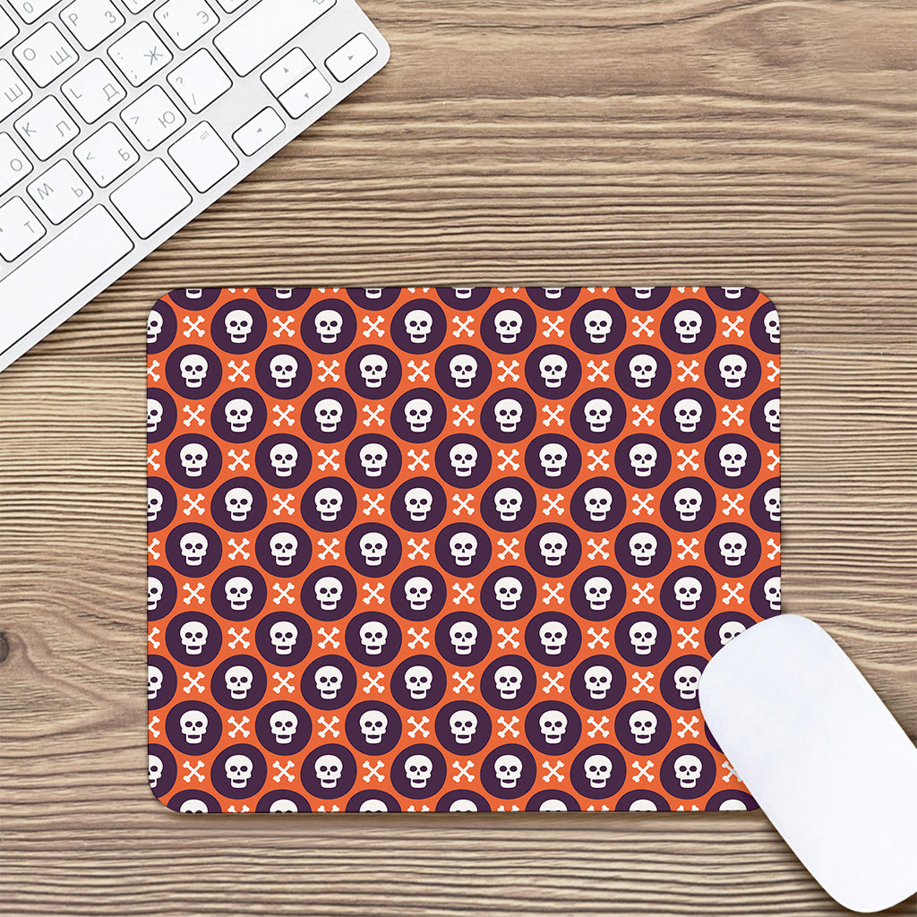 Halloween Skull And Bone Pattern Print Mouse Pad