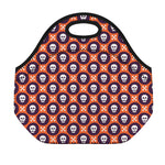 Halloween Skull And Bone Pattern Print Neoprene Lunch Bag
