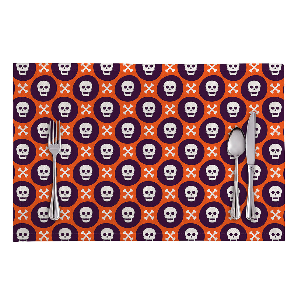 Halloween Skull And Bone Pattern Print Placemat