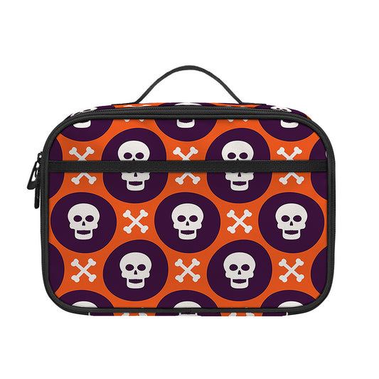 Halloween Skull And Bone Pattern Print Portable Lunch Bag