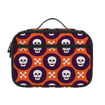 Halloween Skull And Bone Pattern Print Portable Lunch Bag