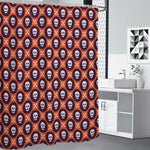 Halloween Skull And Bone Pattern Print Premium Shower Curtain