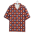 Halloween Skull And Bone Pattern Print Rayon Hawaiian Shirt