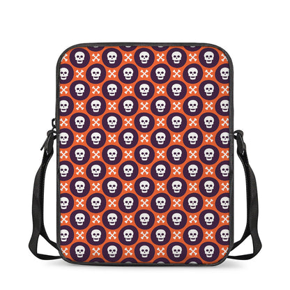 Halloween Skull And Bone Pattern Print Rectangular Crossbody Bag
