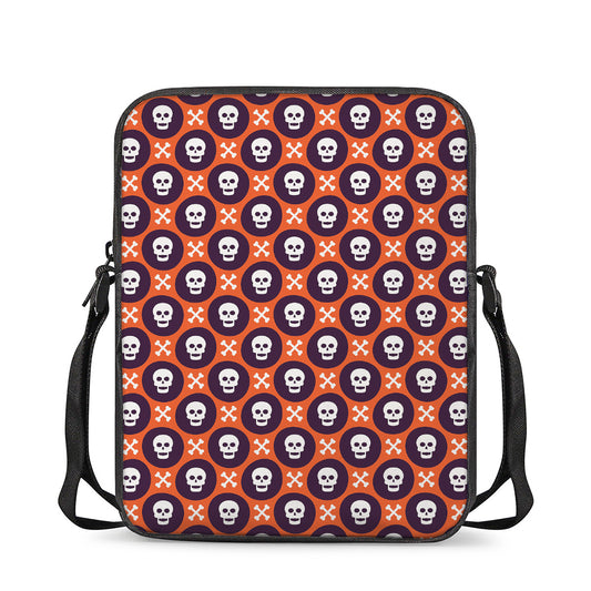 Halloween Skull And Bone Pattern Print Rectangular Crossbody Bag