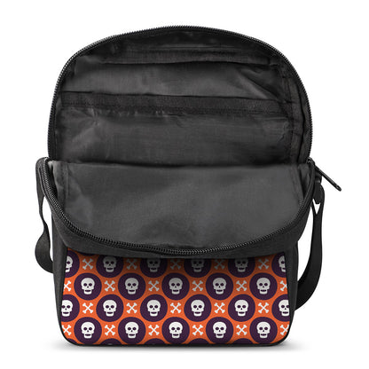 Halloween Skull And Bone Pattern Print Rectangular Crossbody Bag
