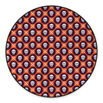 Halloween Skull And Bone Pattern Print Round Floor Mat