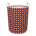 Halloween Skull And Bone Pattern Print Round Laundry Basket