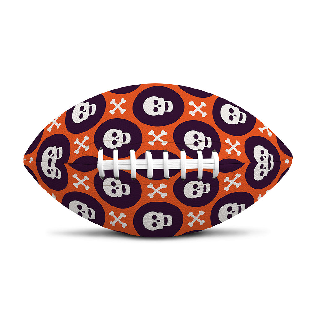 Halloween Skull And Bone Pattern Print Rugby Ball