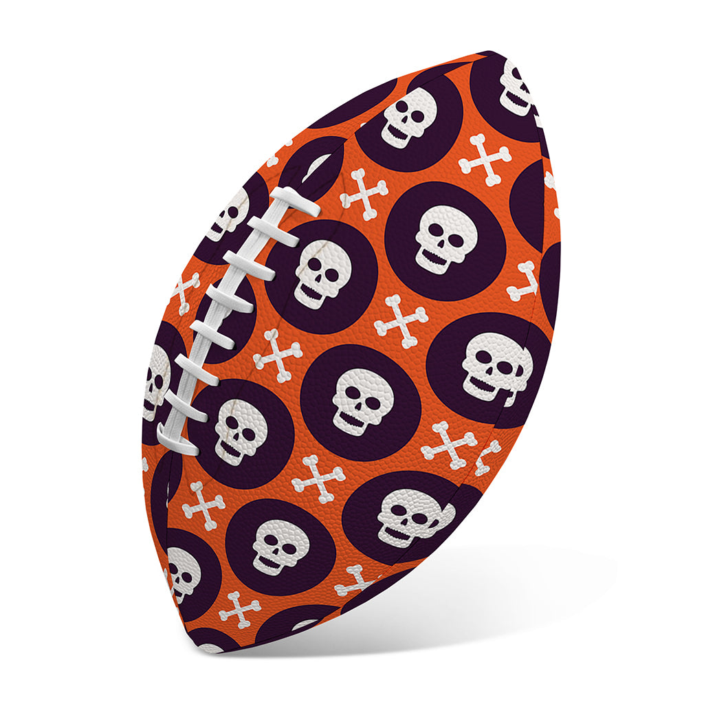 Halloween Skull And Bone Pattern Print Rugby Ball
