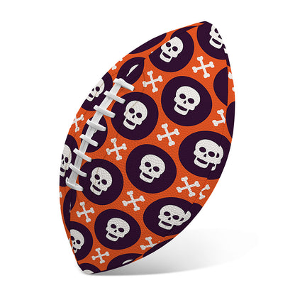 Halloween Skull And Bone Pattern Print Rugby Ball