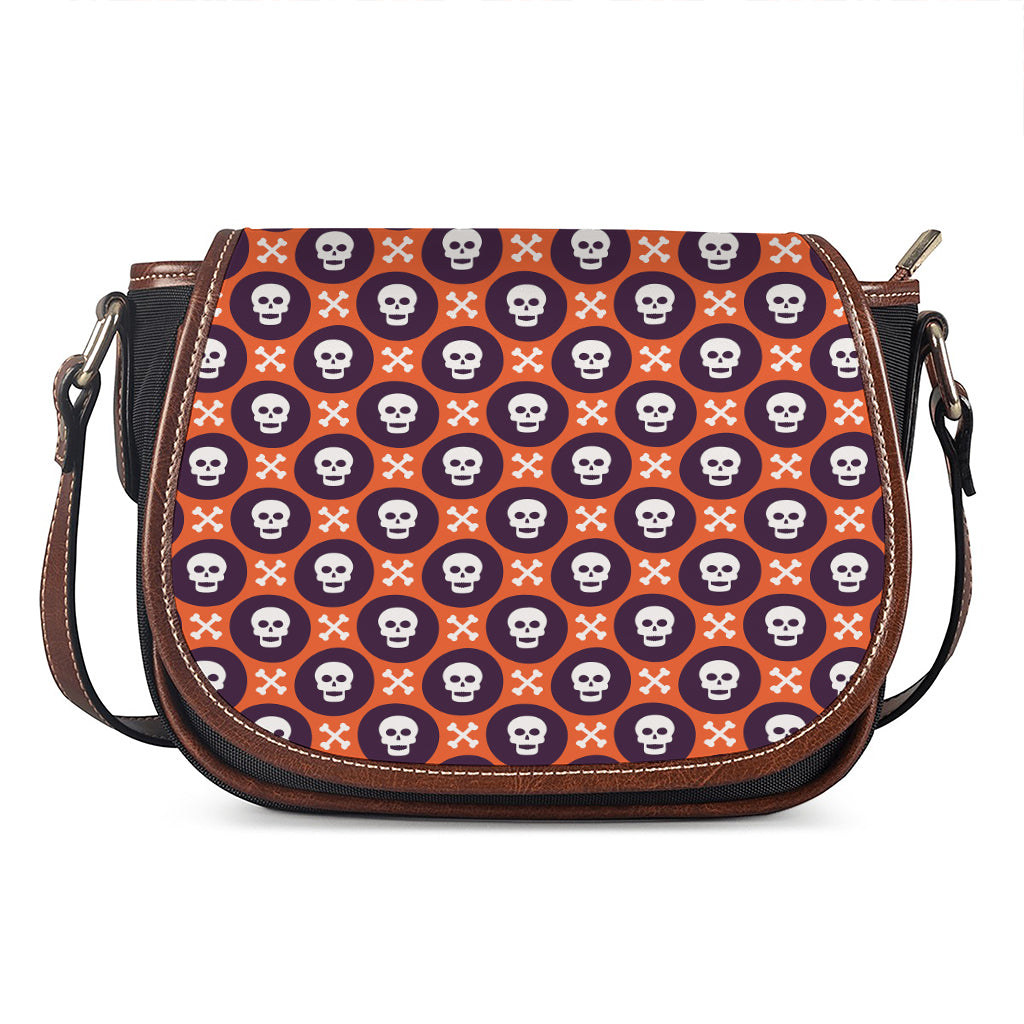 Halloween Skull And Bone Pattern Print Saddle Bag
