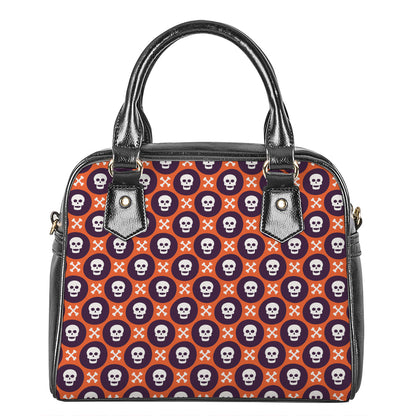Halloween Skull And Bone Pattern Print Shoulder Handbag