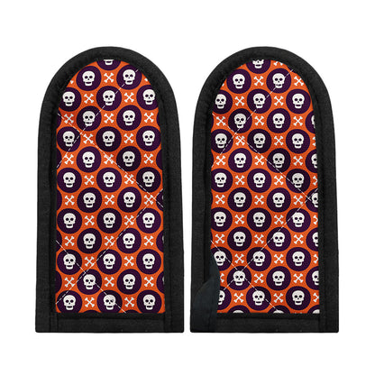 Halloween Skull And Bone Pattern Print Skillet Handle Cover