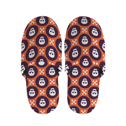 Halloween Skull And Bone Pattern Print Slippers