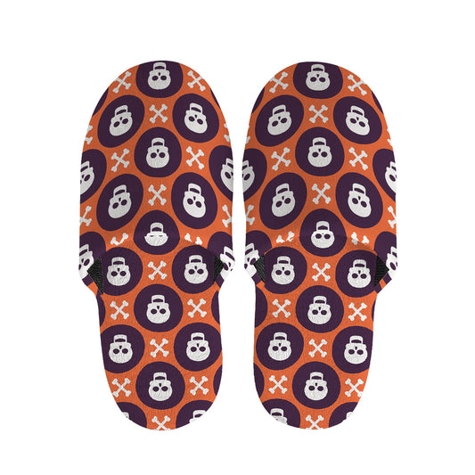 Halloween Skull And Bone Pattern Print Slippers