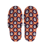 Halloween Skull And Bone Pattern Print Slippers