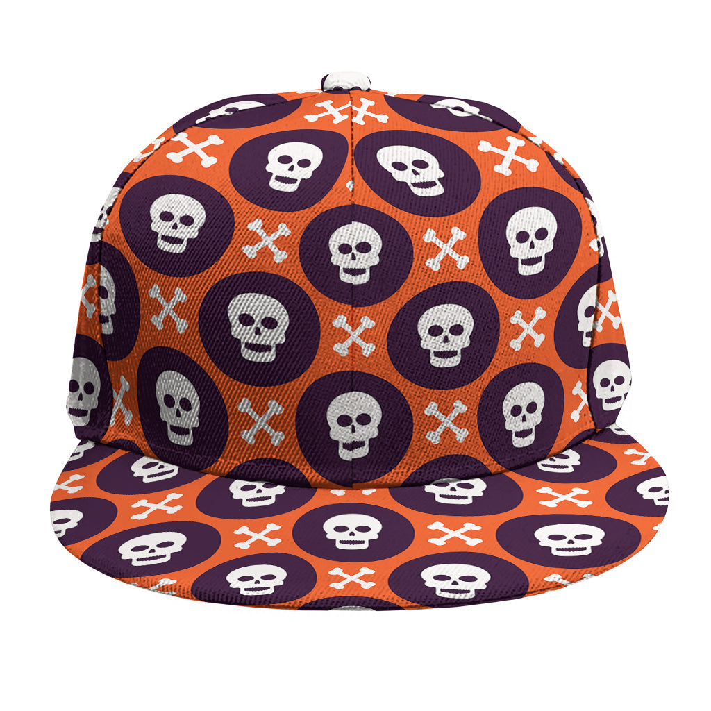 Halloween Skull And Bone Pattern Print Snapback Cap
