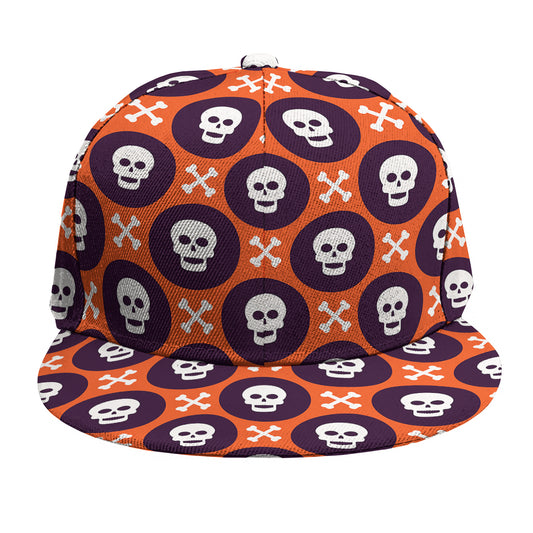 Halloween Skull And Bone Pattern Print Snapback Cap