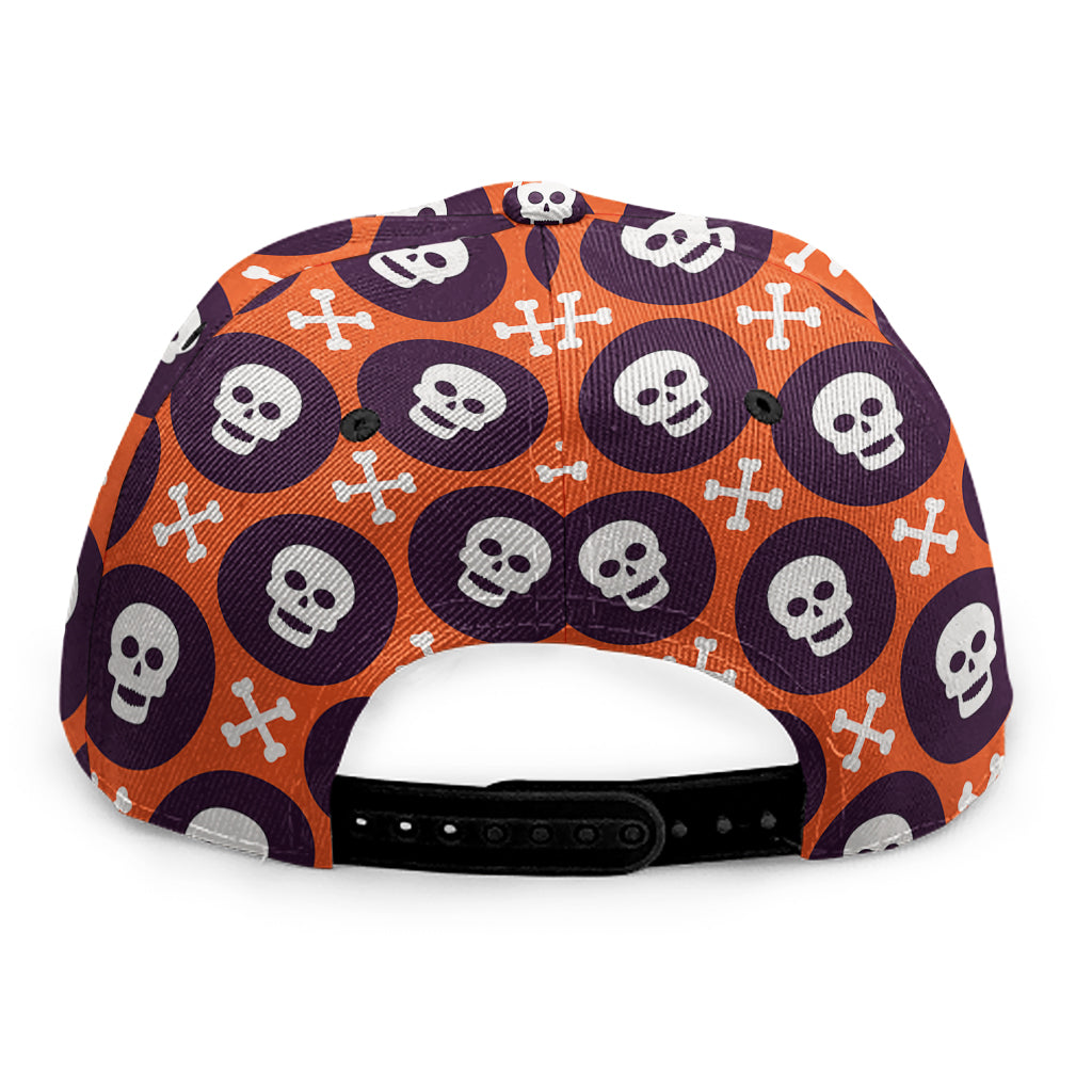 Halloween Skull And Bone Pattern Print Snapback Cap