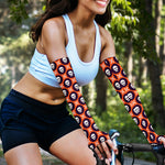 Halloween Skull And Bone Pattern Print Sun Protection Arm Sleeves