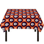 Halloween Skull And Bone Pattern Print Tablecloth