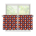 Halloween Skull And Bone Pattern Print Tier Curtains