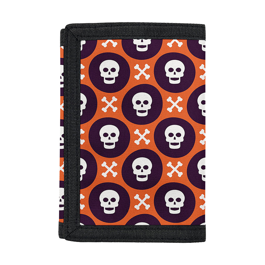 Halloween Skull And Bone Pattern Print Trifold Wallet
