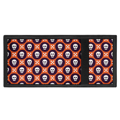 Halloween Skull And Bone Pattern Print Trifold Wallet