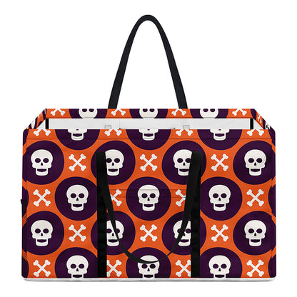 Halloween Skull And Bone Pattern Print Utility Tote Bag
