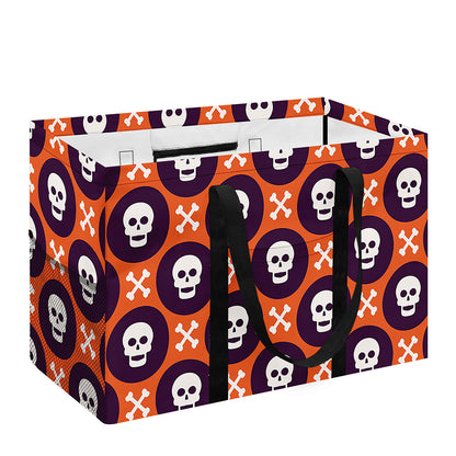 Halloween Skull And Bone Pattern Print Utility Tote Bag
