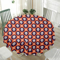 Halloween Skull And Bone Pattern Print Waterproof Round Tablecloth