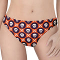 Halloween Skull And Bone Pattern Print Women's Thong